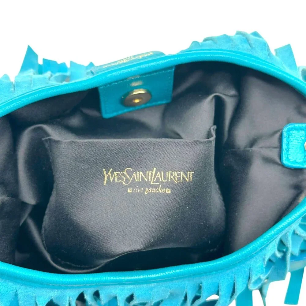 Yves Saint Laurent Rive Gauche by Tom Ford Turquoise Fringe Mini Bag - Picture 9 of 10